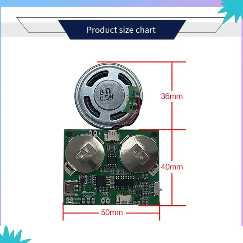 ABZW 2X 記録可能なサウンドモジュールボタン制御サウンドチップ 8 メートル MP3 WAV 音楽音声プレーヤープログラマブルボードとスピーカー