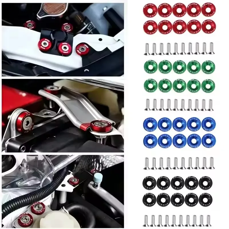 10/20PCS Universal M6 Car Nuts Fender Washer JDM Stickers License Plate Bolts Car Styling Modification Auto Interior Accessories