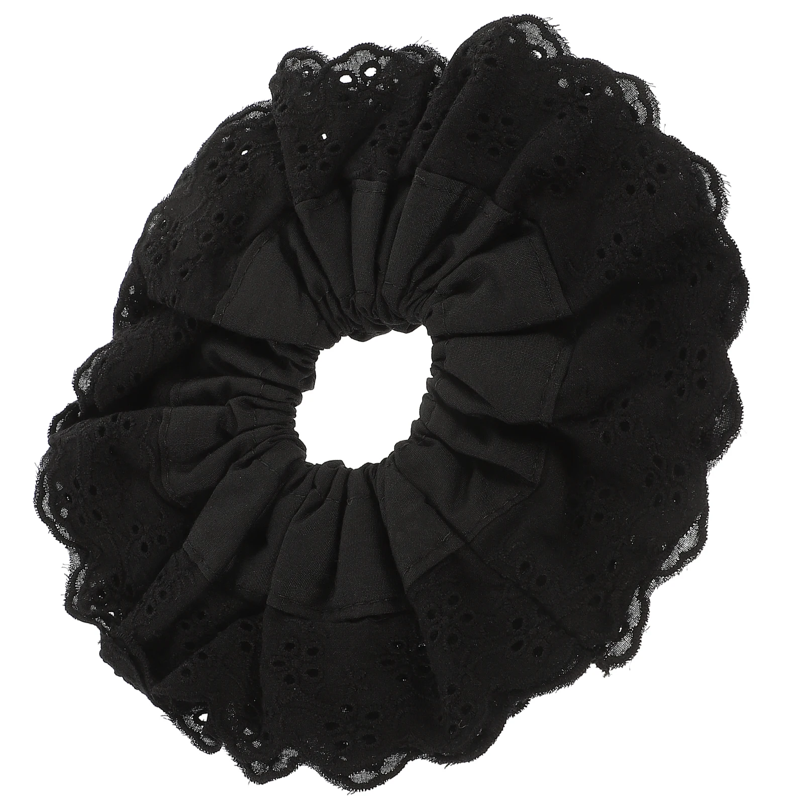 

Lace Hair Scrunchies Elastic Hair Ties Women Decorative Ponytail Holders Stretchy Accessories Four Layers Edge