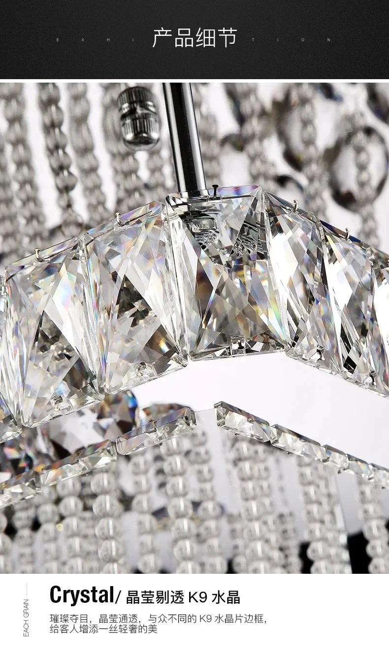 

Modern Crystal Ceiling Lights Living Room Luxury Silver Ceiling Light Bedroom Led Ceiling Lamps Dining Crystal Fixtures Kitchen