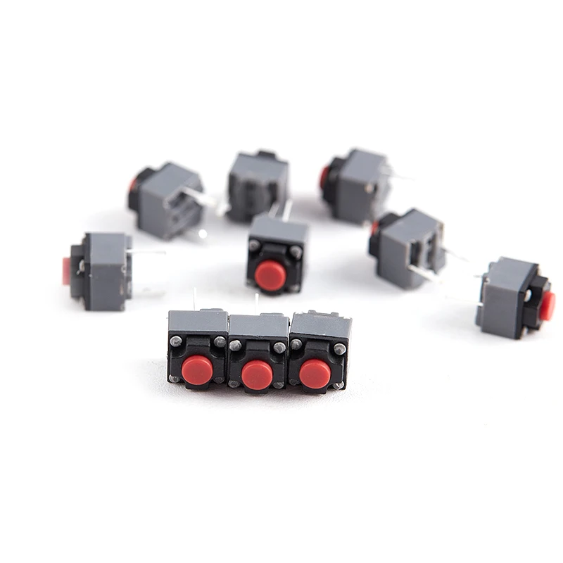 New 10Pcs Braid Tact Switch 6*6*7.3 Silent Switch Wireless Button Micro Switch