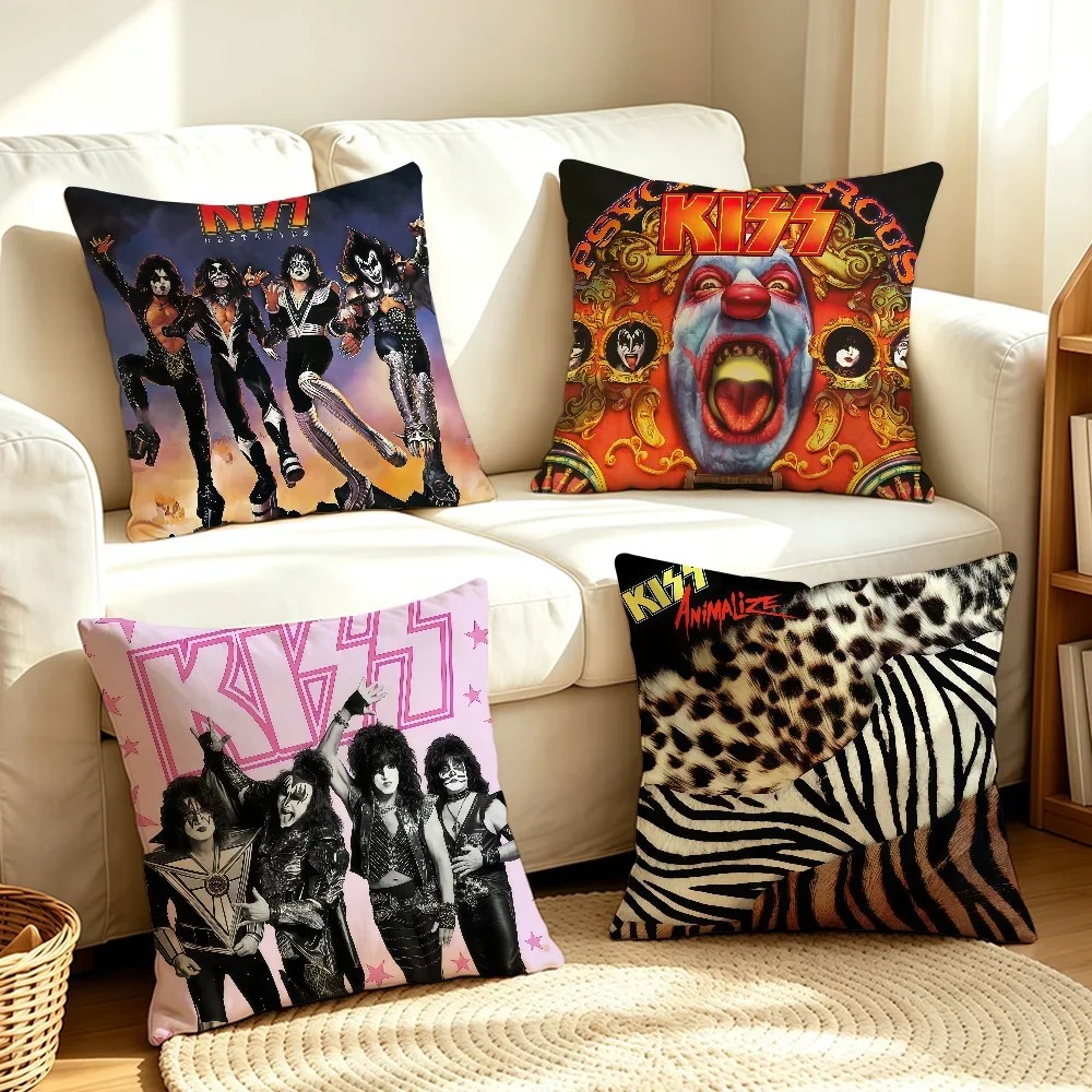Music Rock Band K-Kiss-S cushion cover Soft Smooth Pillow Case Hidden Zipper Washable Decorative Couch Office Gift