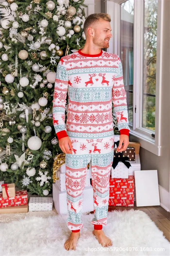 Amazon Ebay2022 European and American Christmas new family wear home set pajamas