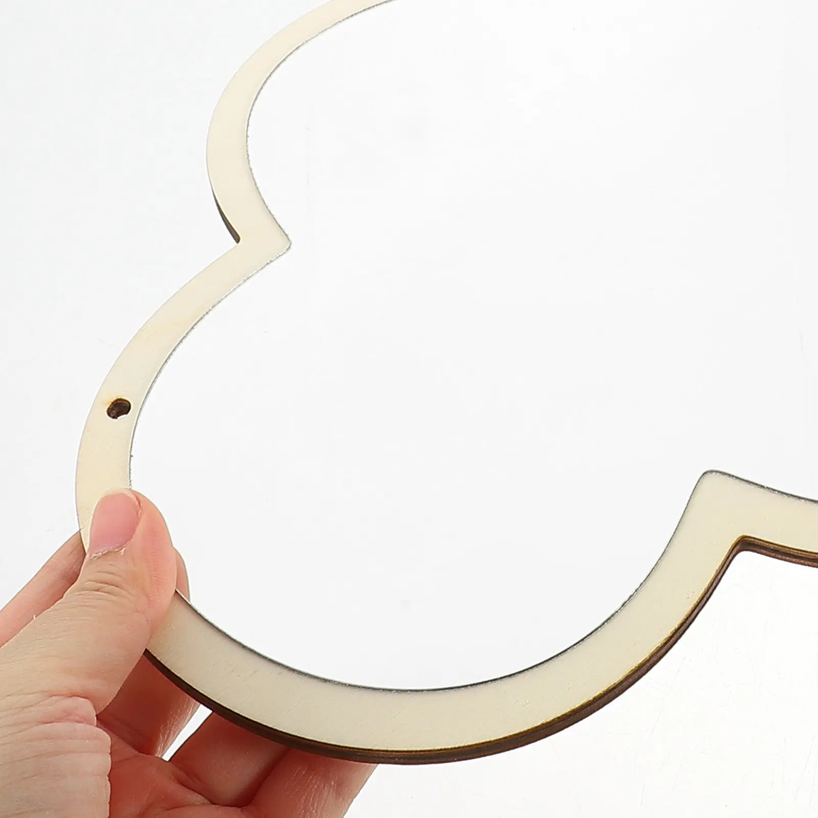 2Pcs Cloud Shape Decorative Acrylic Mirror Wooden Frame Hanging Wall Nursery Bedroom Playroom Bathroom Vanity Shatterproof