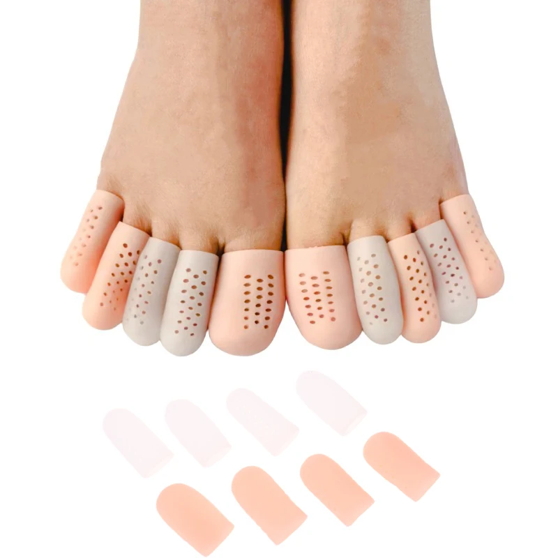 5 Pair Foot Care Silicone Finger Toe Cap Protector Cover Thumb Sleeve Corn Blisters Pain Relief Toe Tube Bunion Correction