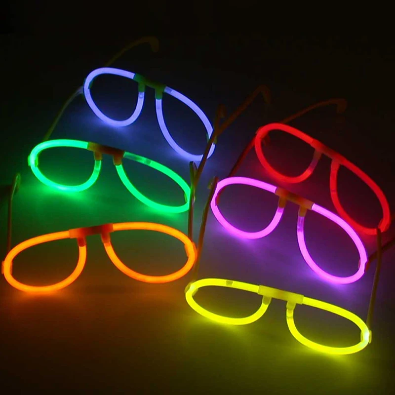 DIY Luminous Eye Glasses Fluorescent Wear Glow Stick Neon Party Gift Adult Kids Birthday Wedding Bar Carnival