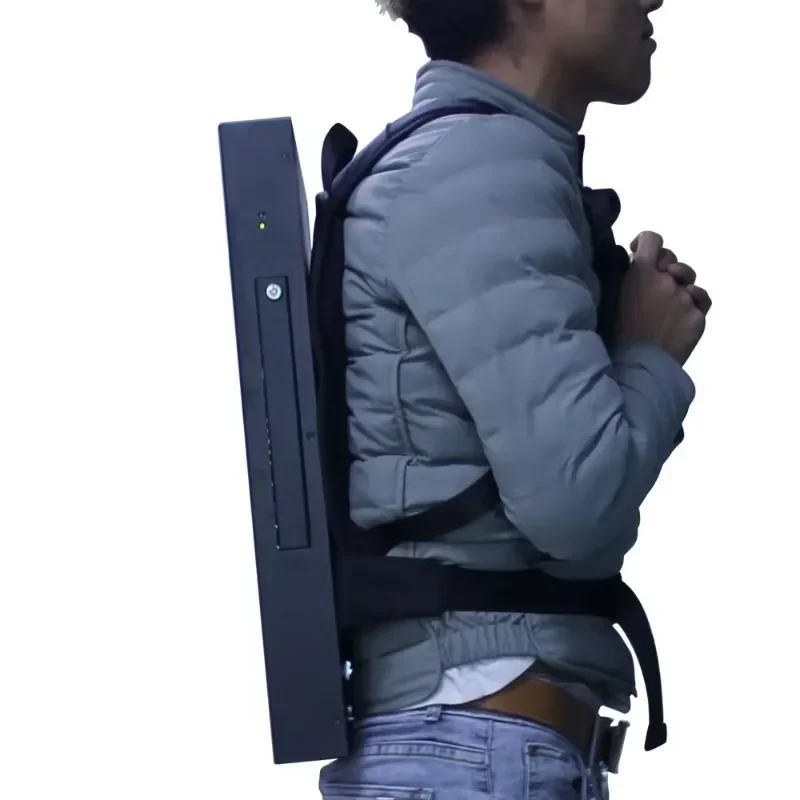 Good stuff 22 inch vertical human walking portable LCD backpack digital billboard with 26000 mAh rechargeable battery