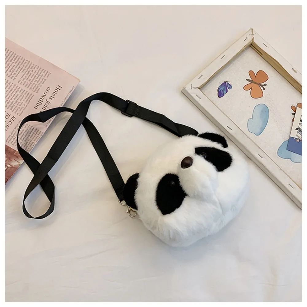 Stuffed Animals Toy Plush Crossbody Bag Casual Plush Cylindrical Coin Purse Panda Backpacks