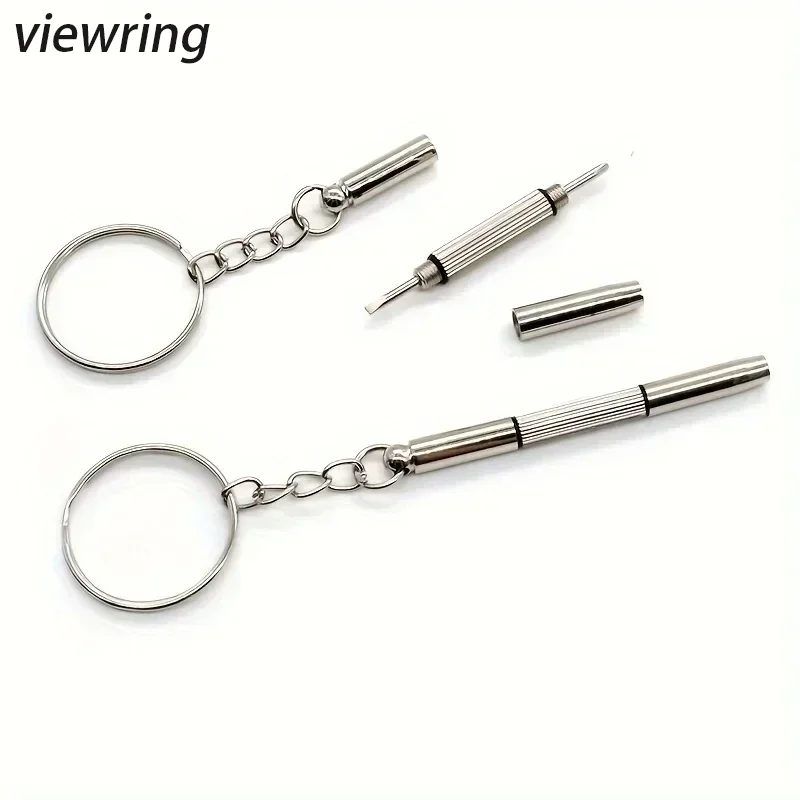 Steel Glasses Screwdriver Eyeglass Screwdriver Watch Repair Kit with Keychain Portable Hand Tools Precision Screwdriver Tools