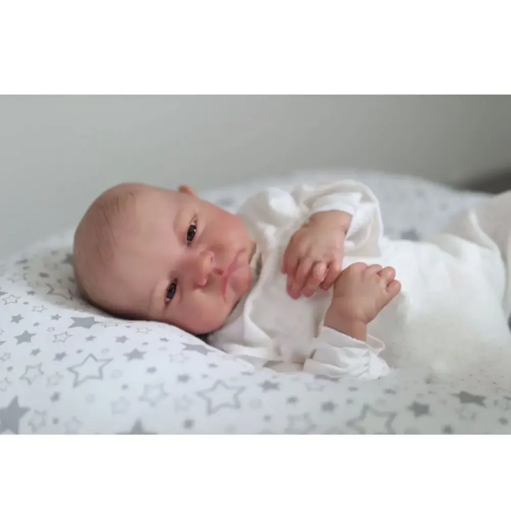 DLS 19inch Already Painted Finished Levi Awake Newborn Baby Size Reborn Baby Doll 3D Skin Visible Veins lifelike Real Baby