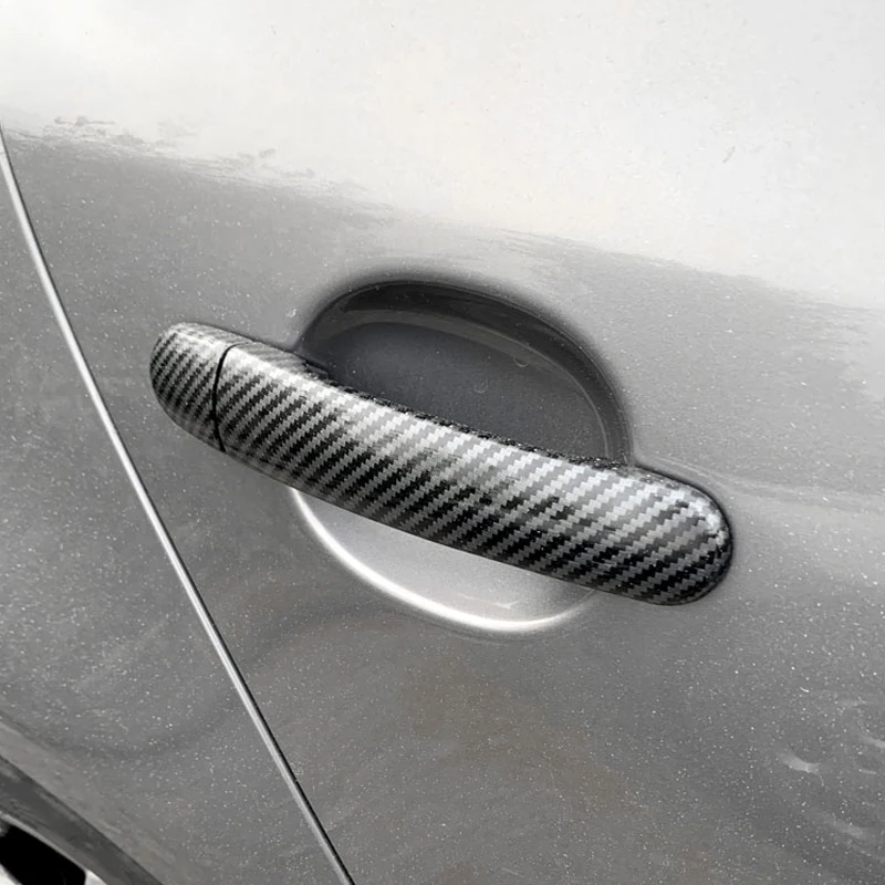 Car Accessories Exterior Door Handle Covers For VW Golf 5 MK5 Rabbit 2005 2006 2007 2008 2009 Carbon Fiber Style / ABS Silver