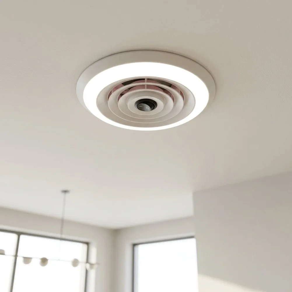Ventilation Cap With LED Light Stainless Steel Filter For UV Resistant White 29x18x13cm For RV Car Bathroom For Exhaust For Fan
