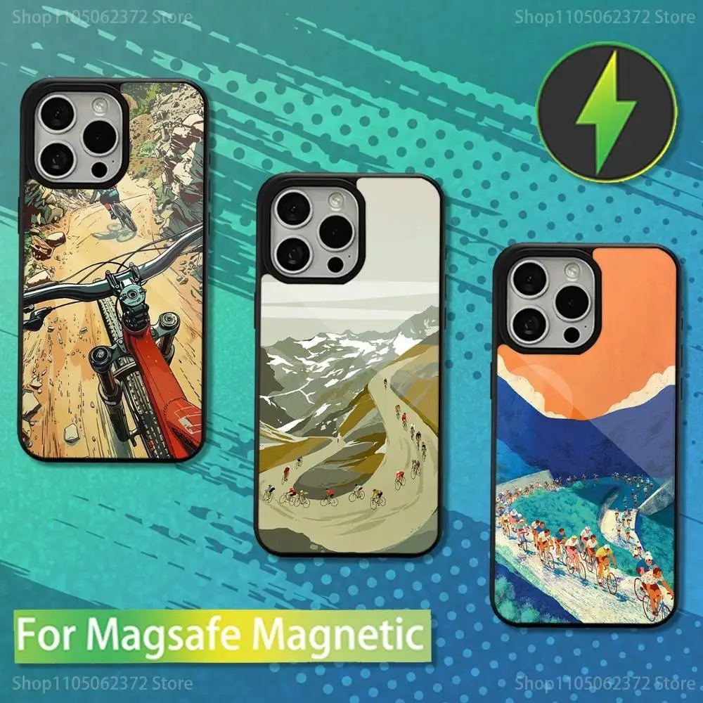 

France Bike TOUR DE Phone Case For iPhone 16,15,14,13,12,11,Pro,Max,Plus,Mini,Magsafe,Magnetic Wireless Charging Case