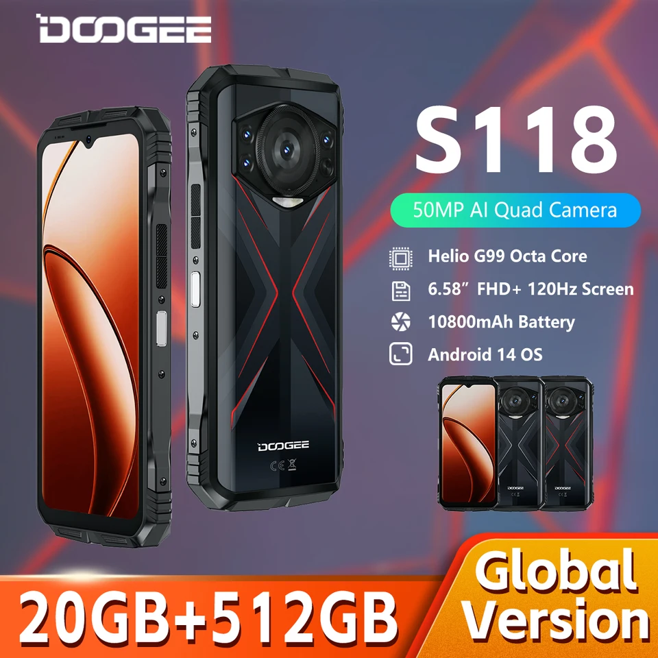 Estreno Mundial] Teléfono Inteligente Resistente DOOGEE S118, 12GB