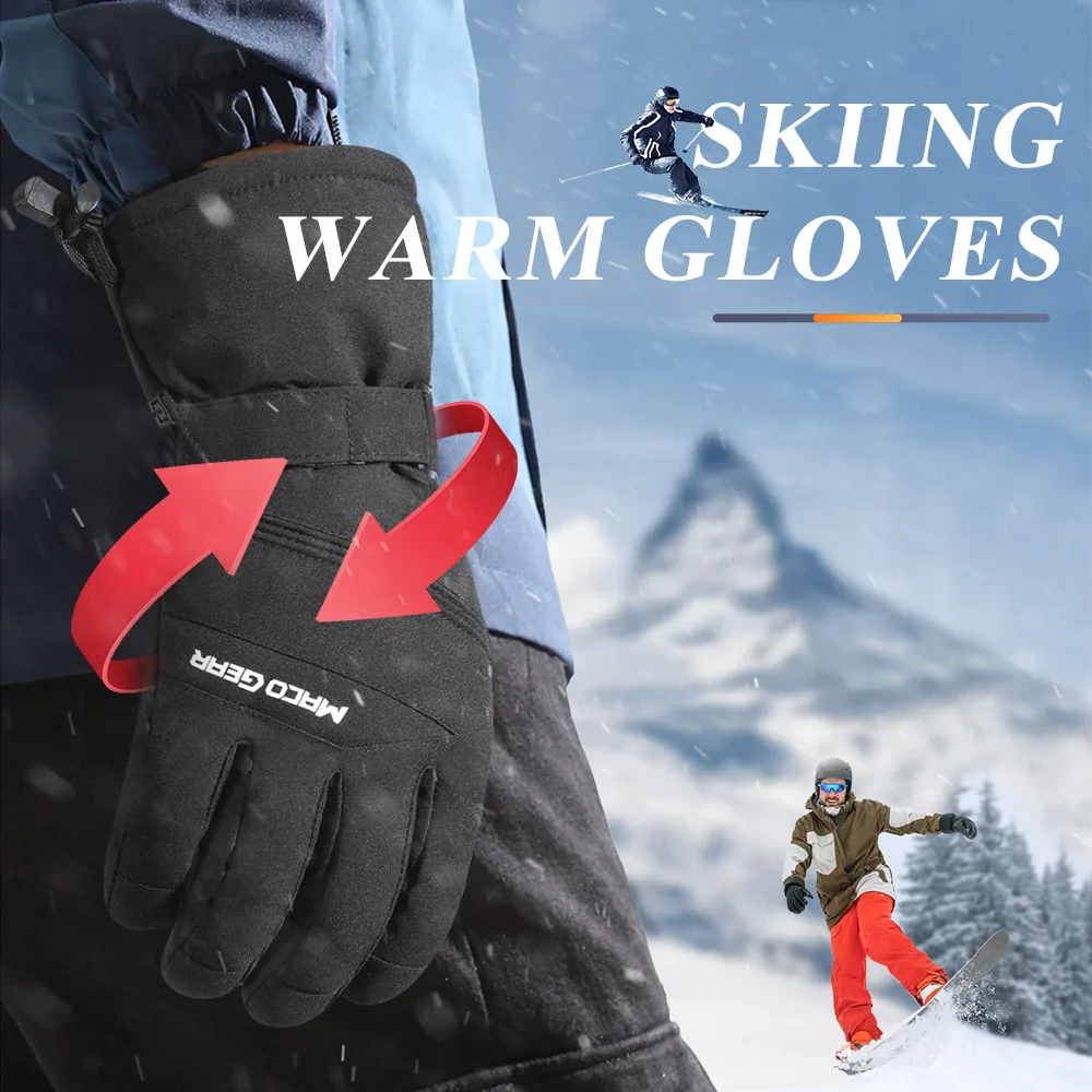 Winter Ski Gloves Warm Non-slip Touch Screen Waterproof Snow Cycling Snowboard Sports Gloves Outdoor Accessories for Men Women