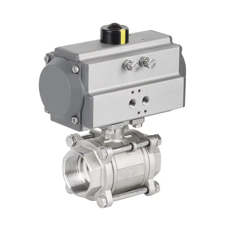 

FDS Q611F DN8-DN100 Three Piece Stainless Steel NPT BSP Thread Pneumatic 2-way Ball Valve ISO9001 Certified Oil Water