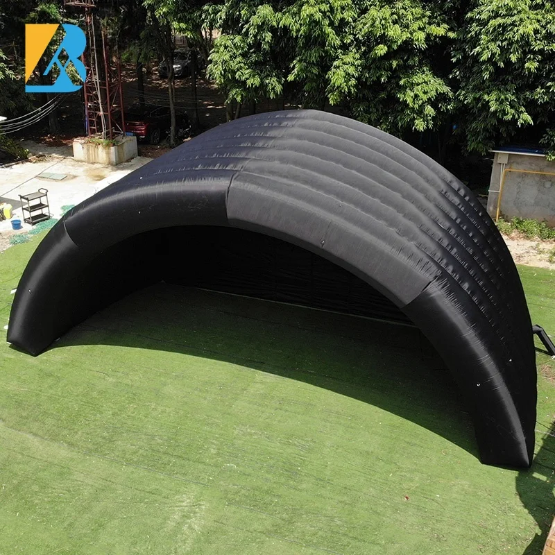 Inflatable Makers 10 Meters Black Giant Inflatable Stage Canopy for Music Concert Event Toys