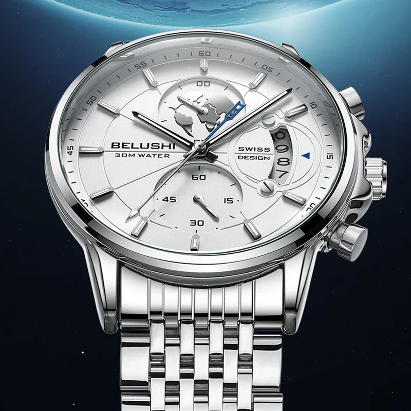BELUSHI, nuevos relojes deportivos de cuarzo a la moda, reloj de negocios de lujo para hombre, relojes de pulsera impermeables, reloj Masculino, reloj Masculino
