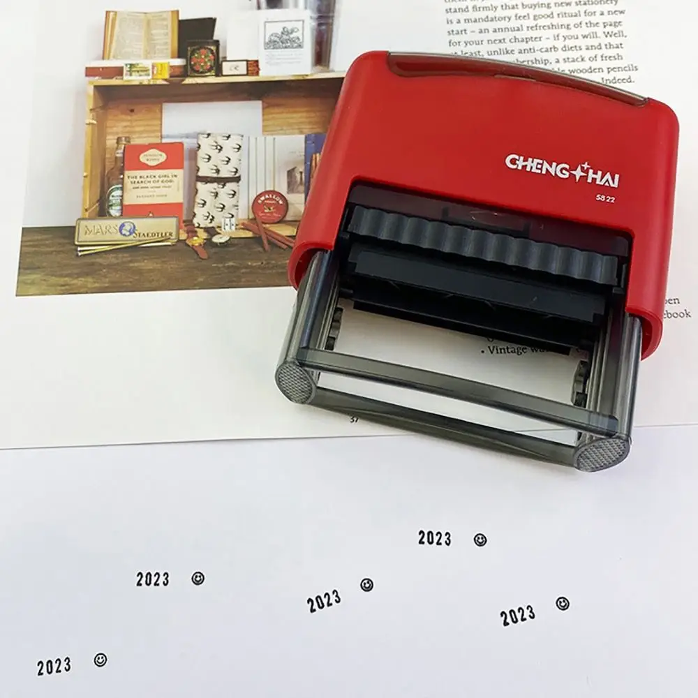 Automatic Ink Return DIY Stamp Kit Red Black Plastic Monogram Printing Stamp Press-type Multi-size Self Ink Stamp Set