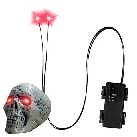 Yeux lumineux pour Halloween, lumières scintillantes pour citrouilles avec minuterie, accessoires LED, décorations effrayantes pour squelette extérieur Halloween