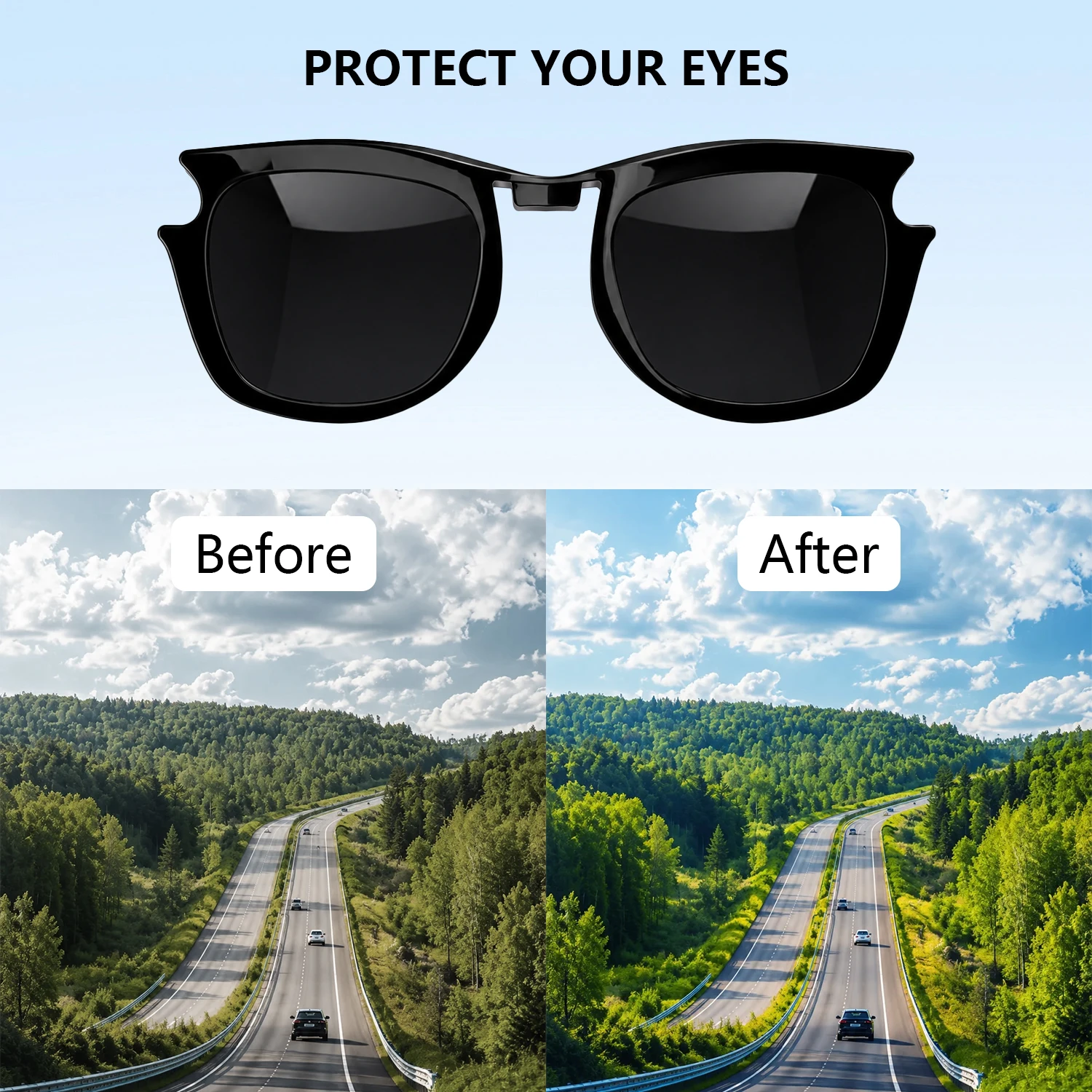 Polarisierte Clip-on-Gläser für RayBan Meta Wayfarer GEN 1&2&3 RW4006/RW4012/RW4011 50-22 Smart-Brillen, blendfreie, farbige Sonnenbrillengläser – Detail 4
