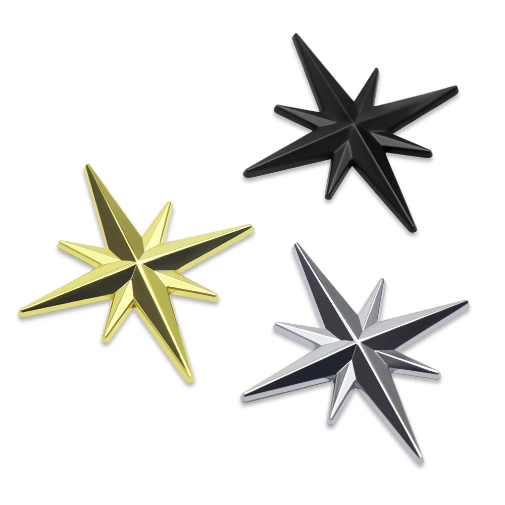 Car Styling 3D Metal Creative Guide Star North Polaris Decoration Sticker Trunk Fuel tank Cap Decal Motorcycle Accessories