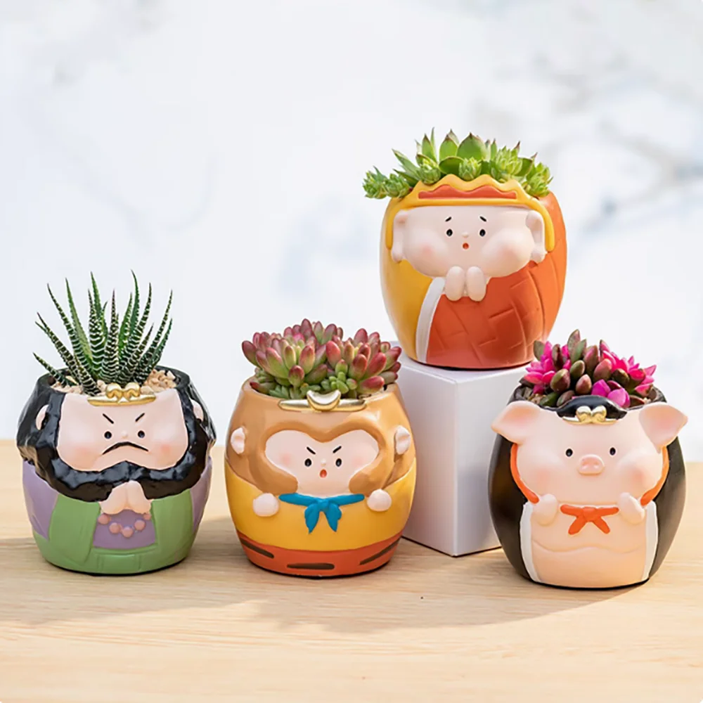 

Creative classic Journey to the West cartoon succulent pot silicone mold Tang Monk Sun Wukong pig Bajie flower pot mold