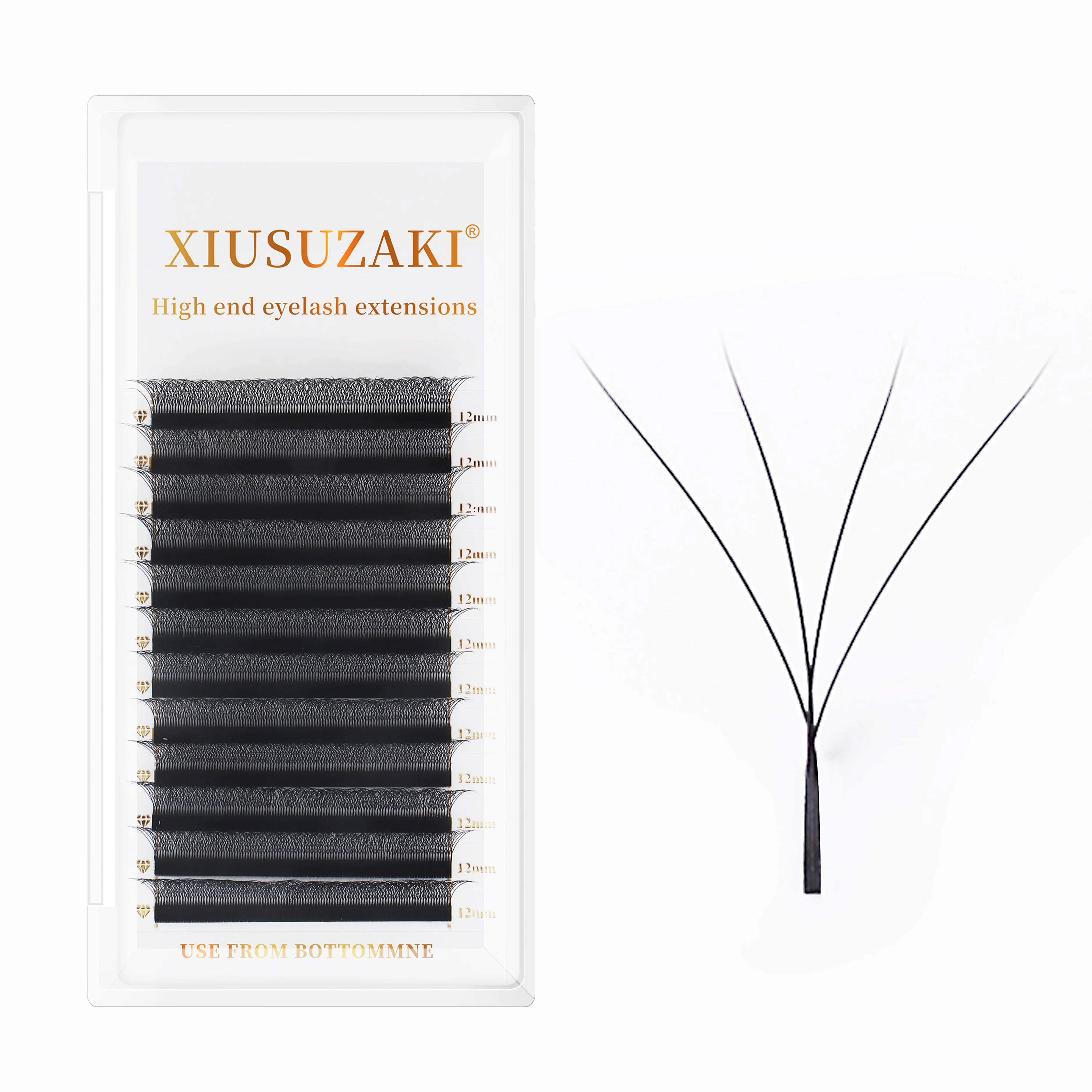 

4D W Shaped Brown Black Lashes Bloom Automatic Flowering Premade Fans Eyelashes Extensions Natural Soft Light Individual Lashes