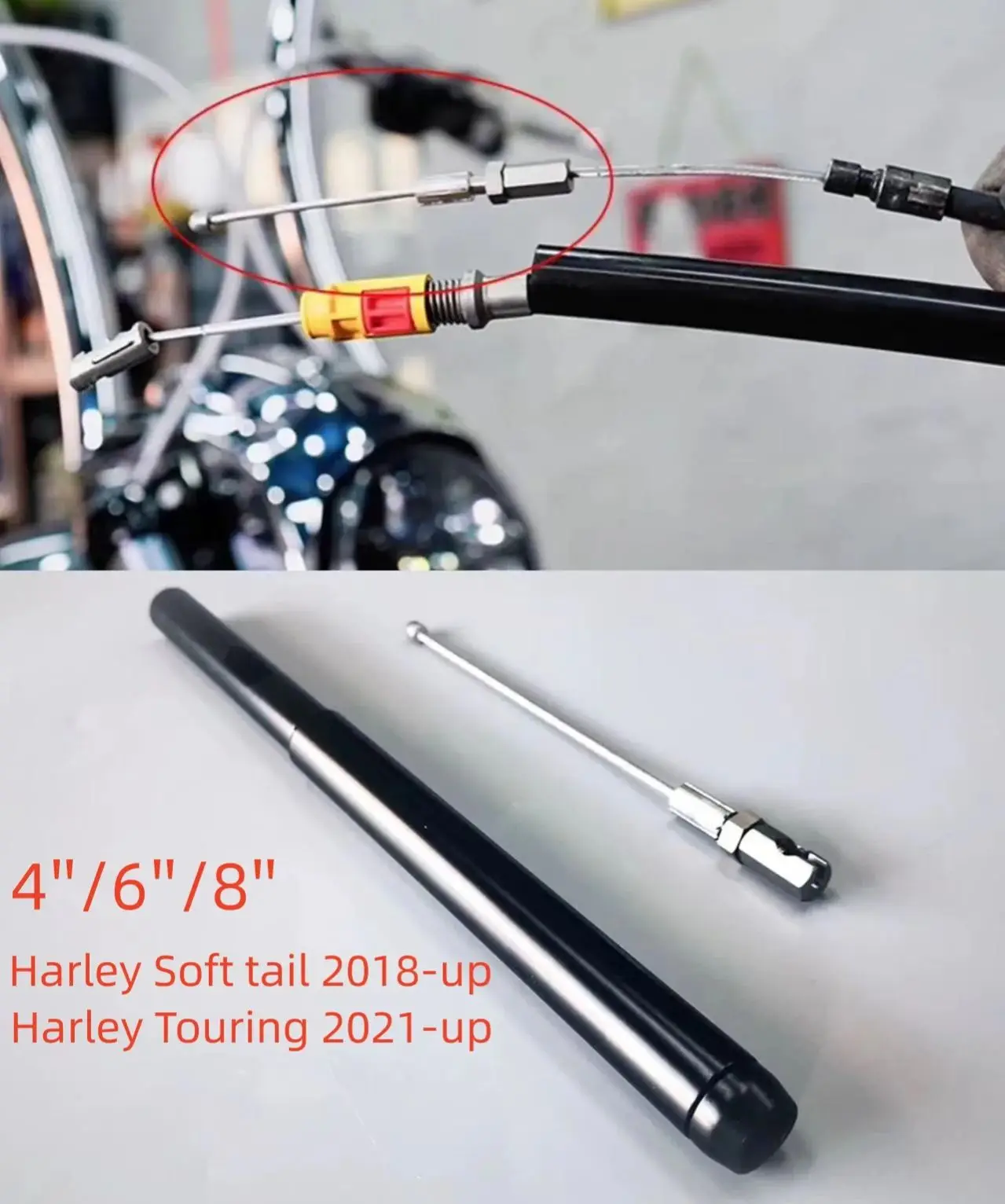 

Motorcycle Clutch Cable Extension Kit for Harley Touring Softail Street Bob Low Rider Road Electra Street Glide Accessories