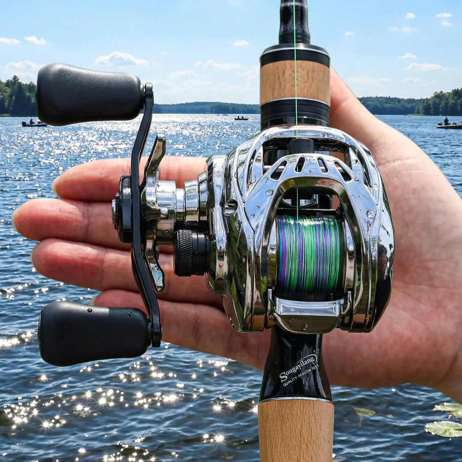 SOUGAYILANG SSX DC Baitcasting Fishing Reel Digital Control Longcast 7.2:1 Max Drag 10kg Baitcaster Reel 178g Fresh Seawater
