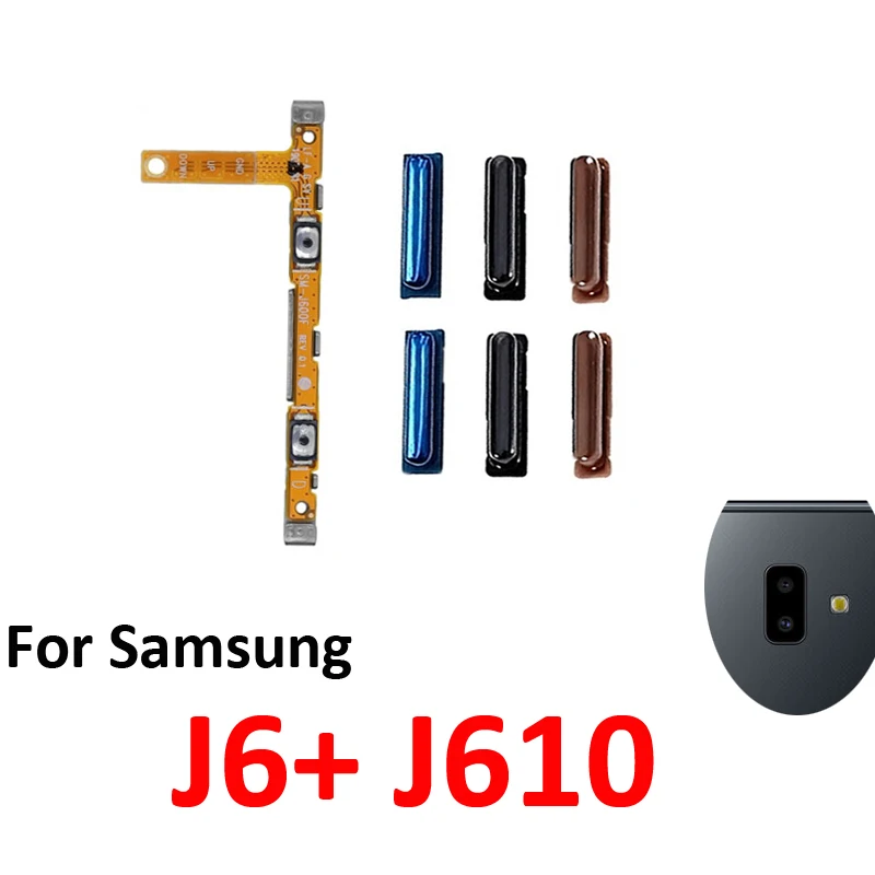 For Samsung Galaxy J6+ J6 Plus J610 Phone Volume Button Up Down External Key Internal Flex Cable Ribbon Repair Parts Black Blue