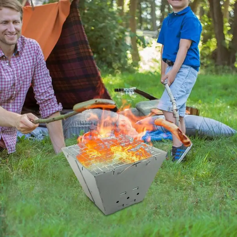 

Camping Fire Pit Portable Stove Burner Compact Camping Stove Safe Outdoor cooking Use Camping Grill for Adventure Enthusiasts