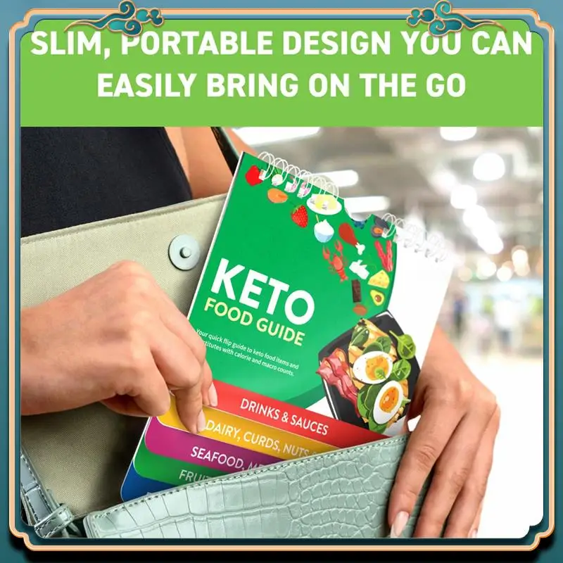 (New)-Keto Cheat Sheet Magnets Booklet - Keto Diet Set Kit For Beginners & Dummies Kit - Magnetic Keto Food List Planning Tool S