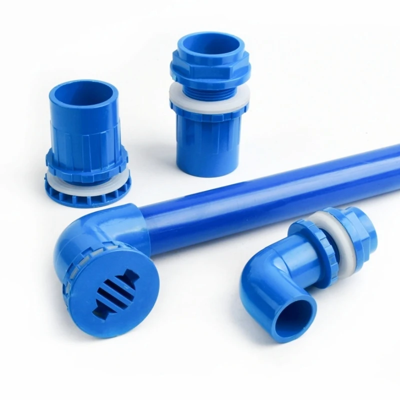 1PC 20/25/32/40/50mm Blue PVC Pipe Connector Straight Elbow Tee Water Pipe Adapter Garden irrigation 4 5 6 Ways Joint Ball Valve