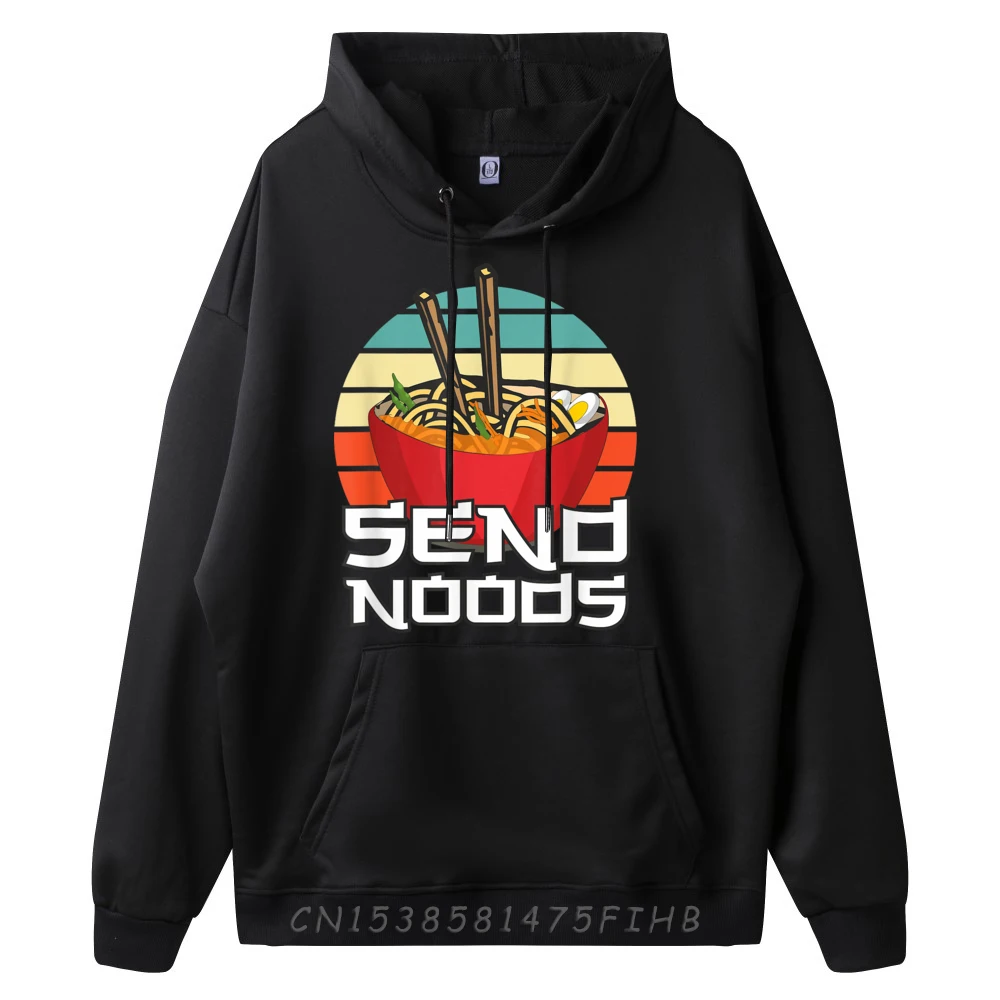 Send Noods Funny Japanese Ramen Noodle Bowl Vintage Graphic Pullover Hoodies Sweatshirts For Men Father's Day