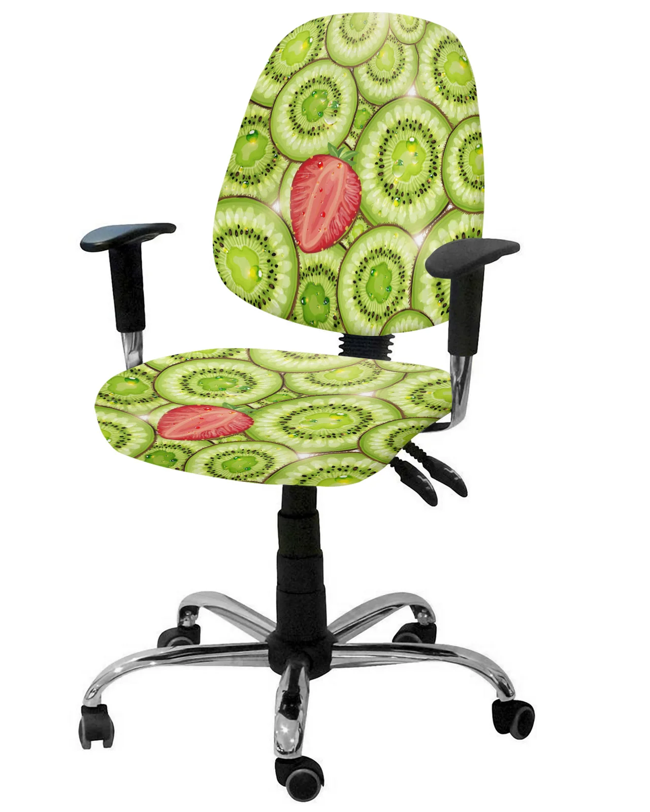 Fruit Kiwi Strawberry Simple And Fresh Elastic Armchair Computer Chair Cover Removable Office Chair Slipcover Split Seat Covers