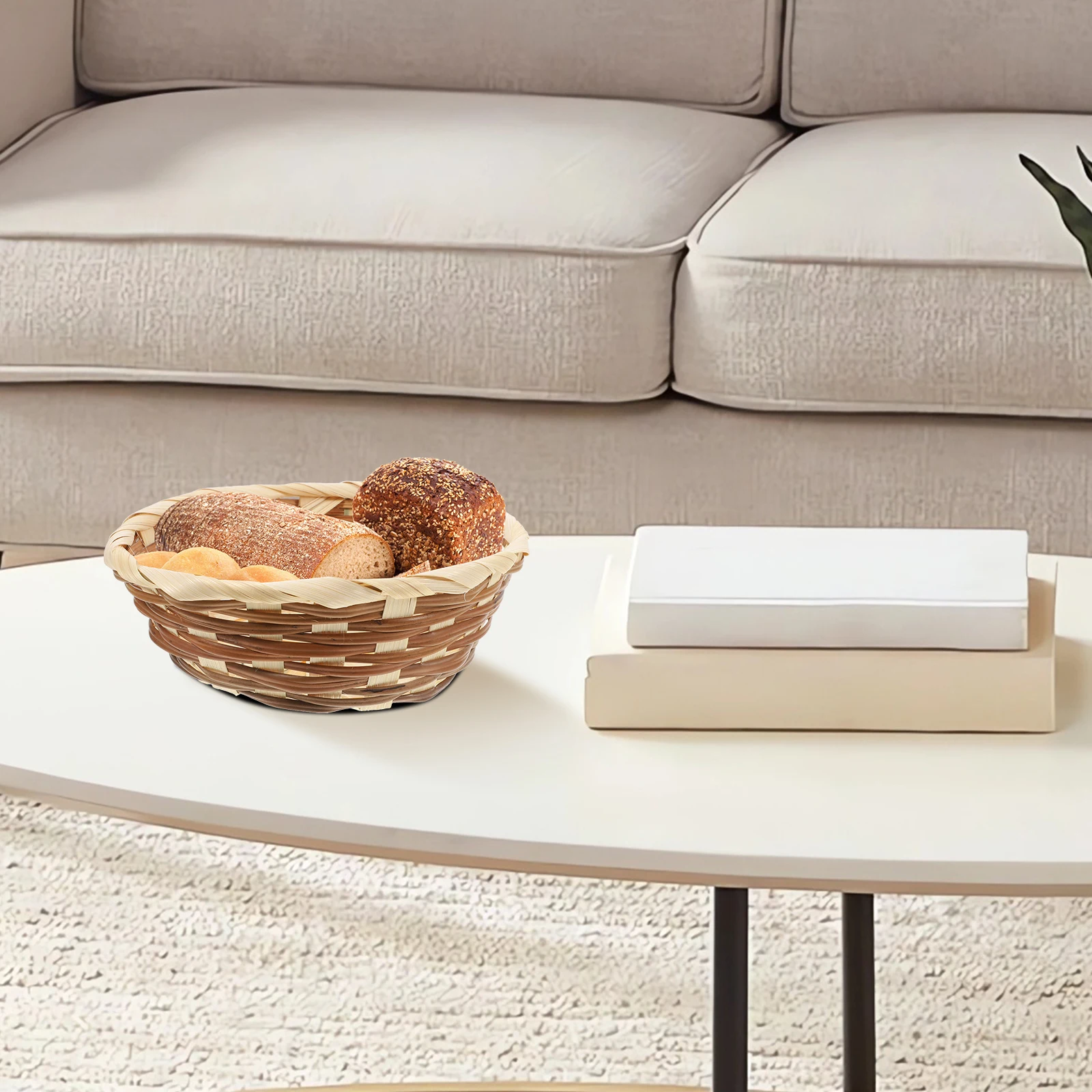 

6 Pcs Bamboo Bread Basket Boxes Weaving Decorate Storage Container Serving Baskets Fall