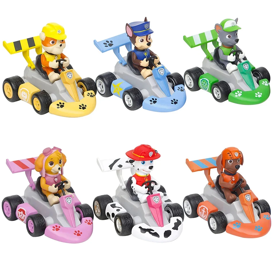 Anime Paw Patrol Pull Back Car Marshall Rubble Chase Rocky Zuma Skye Dog Action Figure Toys Anime Game Doll Kid birthday Gifts