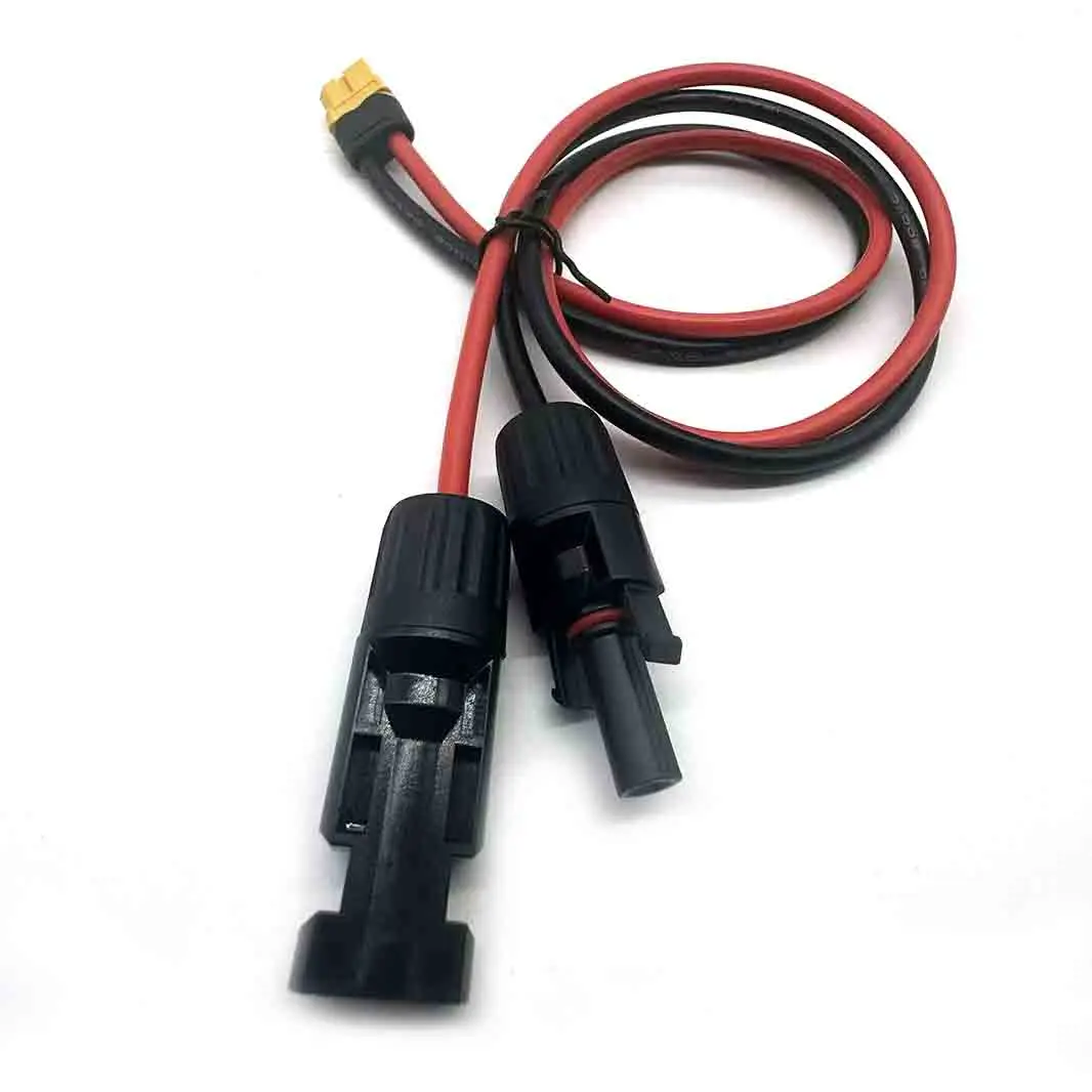 Solar to XT60 Charge Extension Cable 12AWG for Mc-4 to XT60 Adapter Cable(0.6m) for XT60 Input Port Portable Power Station