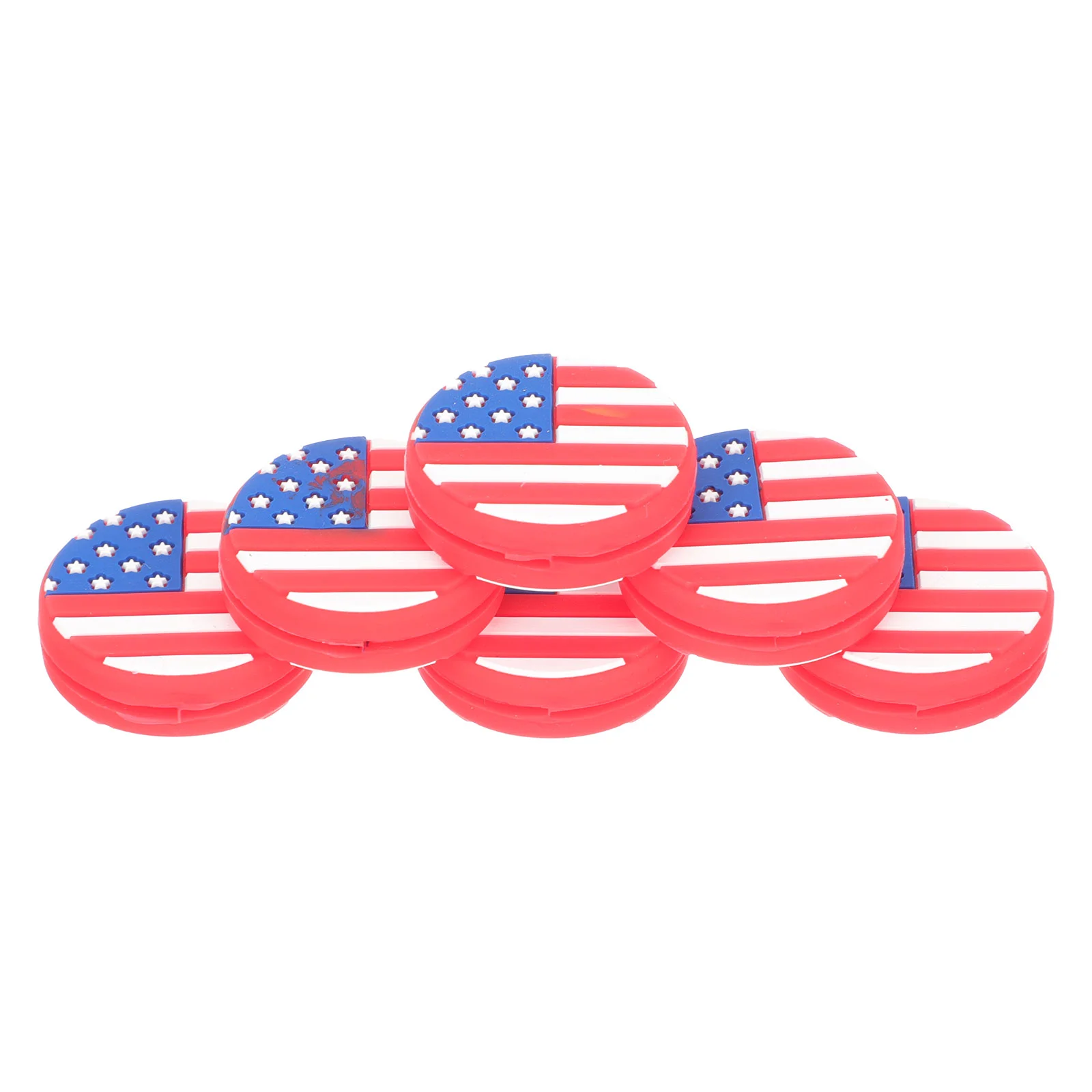 6 Pcs Tennis Racket Shock Absorber Antivibrator Vibration Damper for Absorbers Tools Accessories American Flag Usa Dampeners