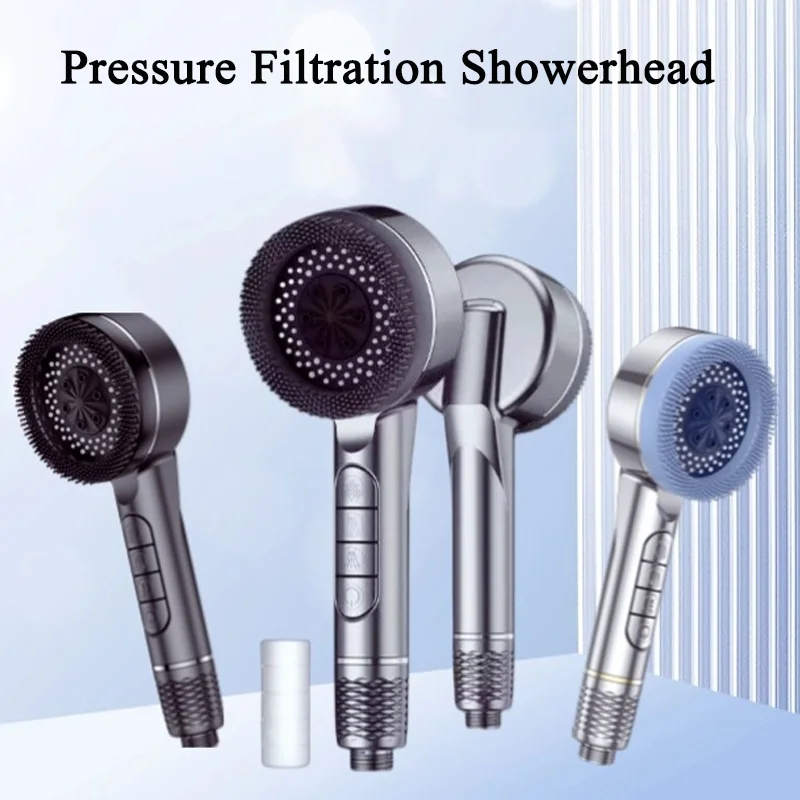 

Filtered Supercharged Shower Head Four-speed Adjustment With Water Seal Multi-functional Home Shower Bathroom Accessories