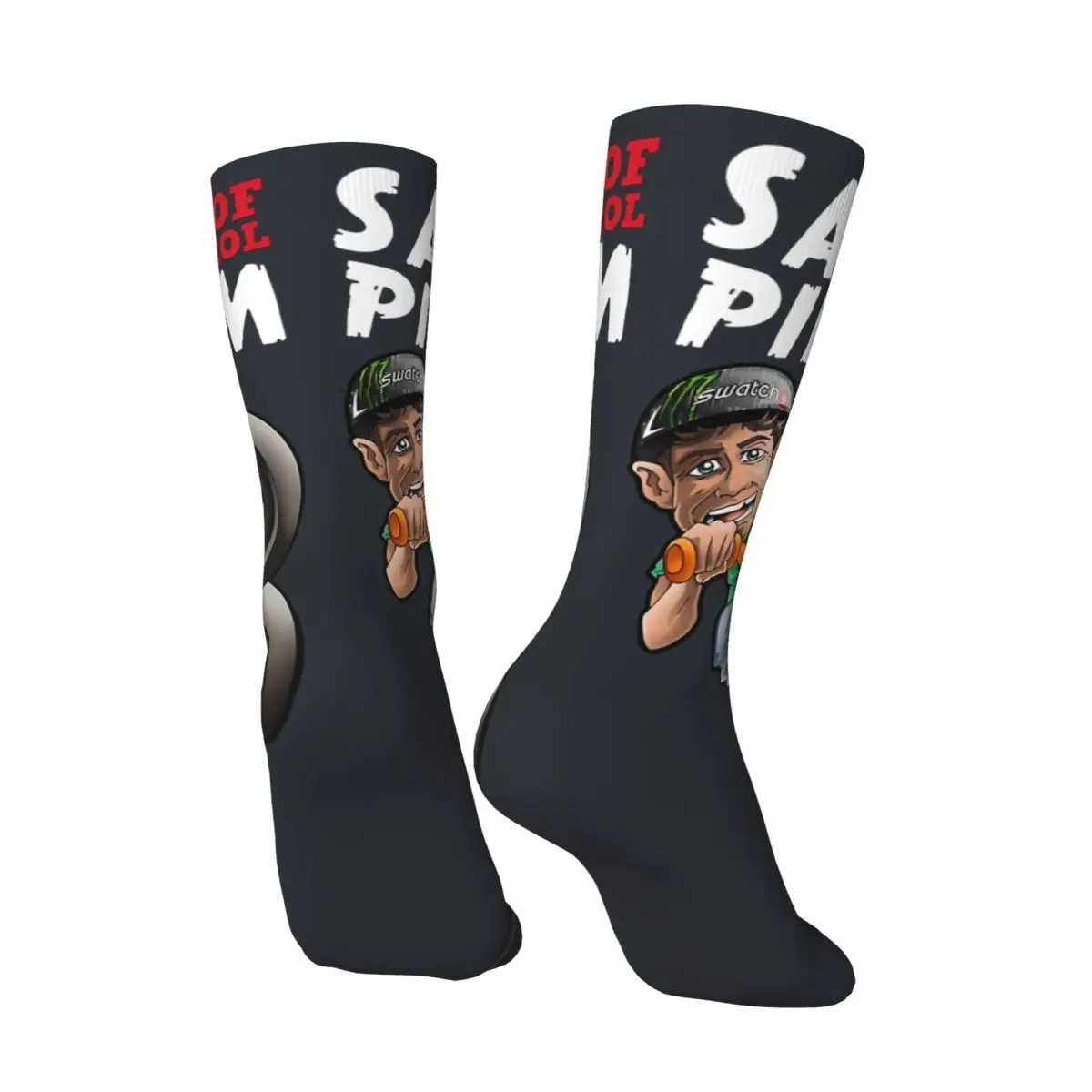 Funny Crazy MTB Sock for Men Hip Hop Vintage Sam Pilgrim Happy Quality Pattern Printed Boys Crew Sock Novelty Gift tops fugees