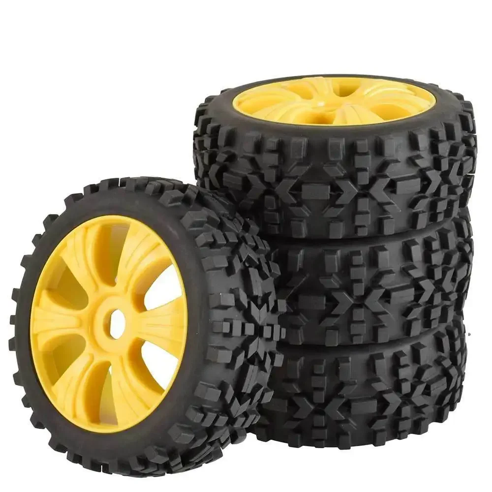 RC 82-T807 Wheel & Rubber Tires insert sponge 4Pcs For HSP KYOSHO 1:8 Sandy Buggy