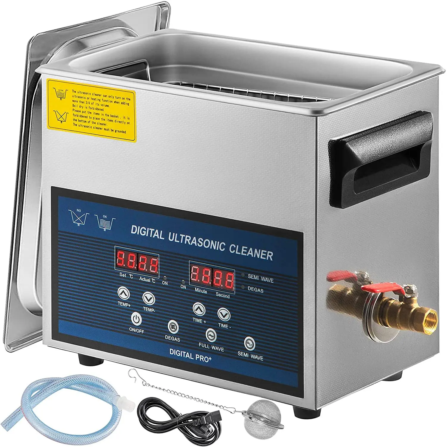 6L Professional Ultrasonic Cleaner Jewelry/Glasses/Tools Digital Timer Ultrasonic Glasses Cleaner Home Jewelry Cleaning Solution