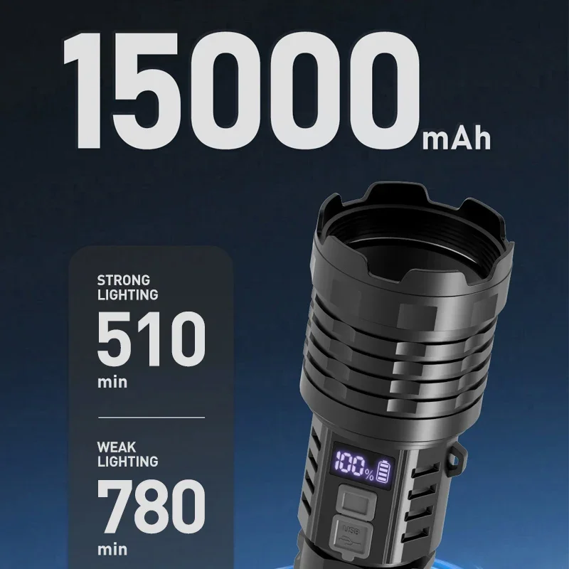 Strong LED flashlight super bright high-power rechargeable multifunctional magnet power bank camping home outdoor portable light image 4