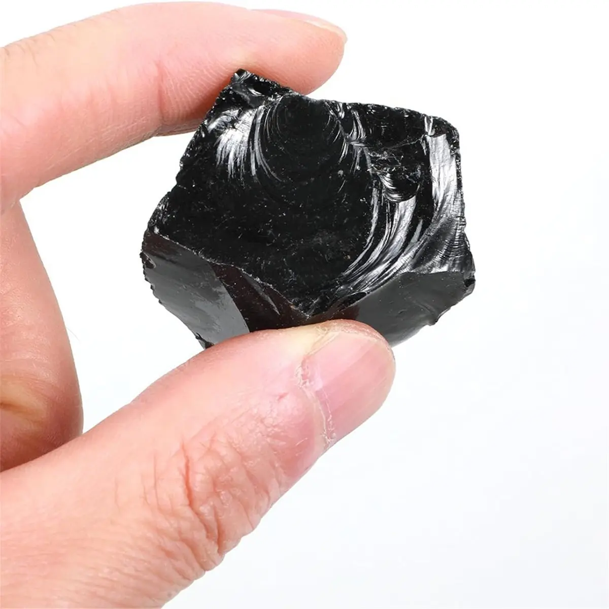 (A02R] 2Pcs Black Obsidian Raw Crystal, Ymapinc 1.18-1.97