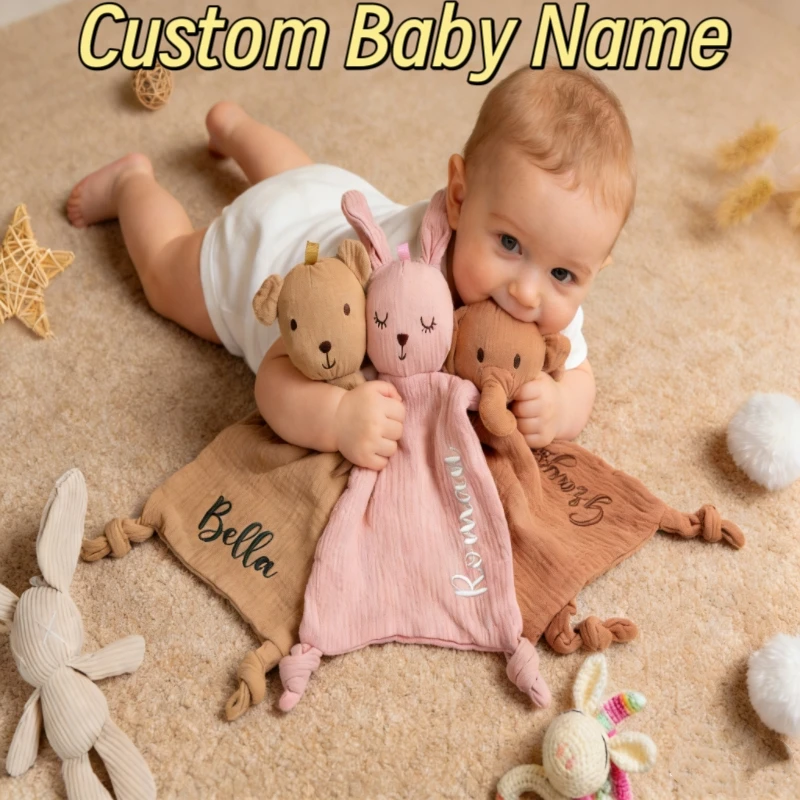 

Monogrammed Baby Name Comforter Blanket - Soft Newborn Gift for Baby Girl Baby Shower Present Personalized Infant Blanket