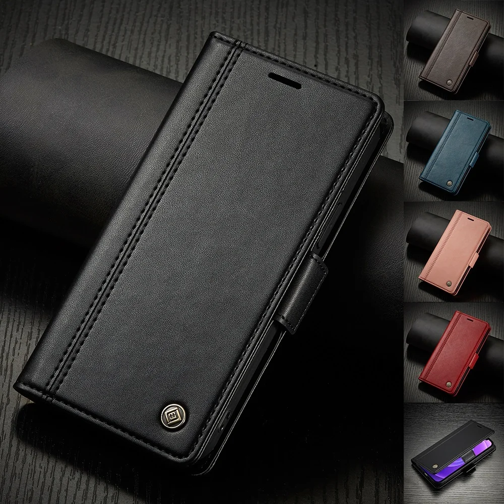 Leather Wallet Case for iPhone 13 12 Mini 11 14 15 Pro Max Flip Cover SE 2020 XR XS Max 8 7 Plus Magnetic Folio Card Slots