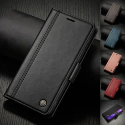 Leather Wallet Case for iPhone 13 12 Mini 11 14 15 16 Pro Max Flip Cover SE 2020 XR XS Max 8 7 Plus Magnetic Folio Card Slots