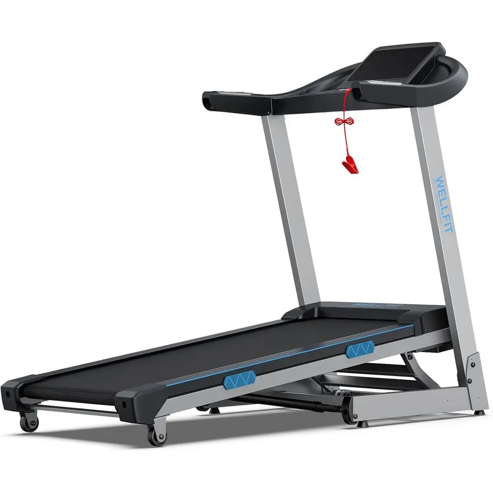 

15% Auto Incline 4.0HP Treadmill, 400lbs Capacity, Foldable, Voice Control, Compact, Music Player, 45x18 Stride, 95% Pre-Assembl